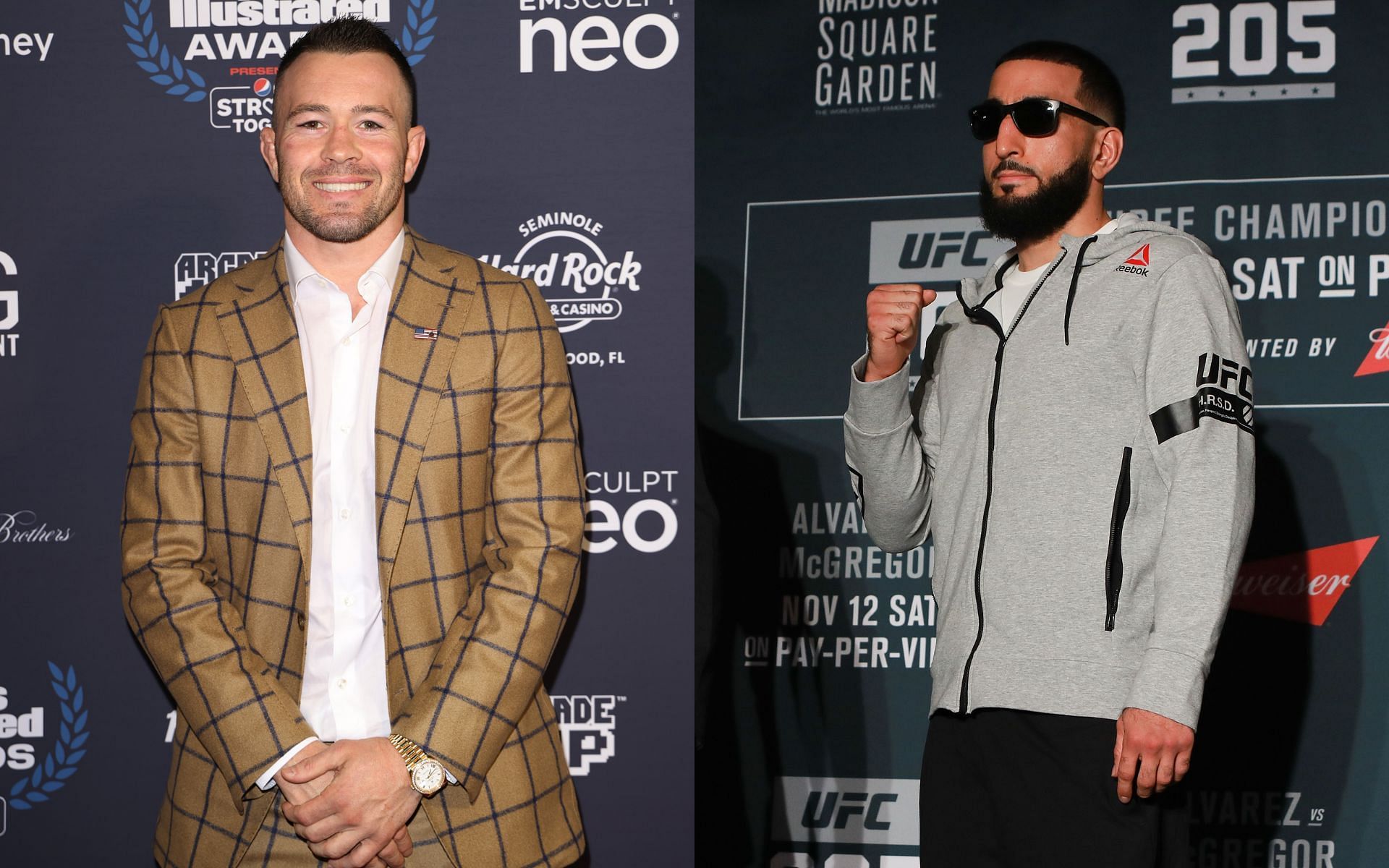 UFC welterweight contenders Colby Covington (left) and Belal Muhammad (right)