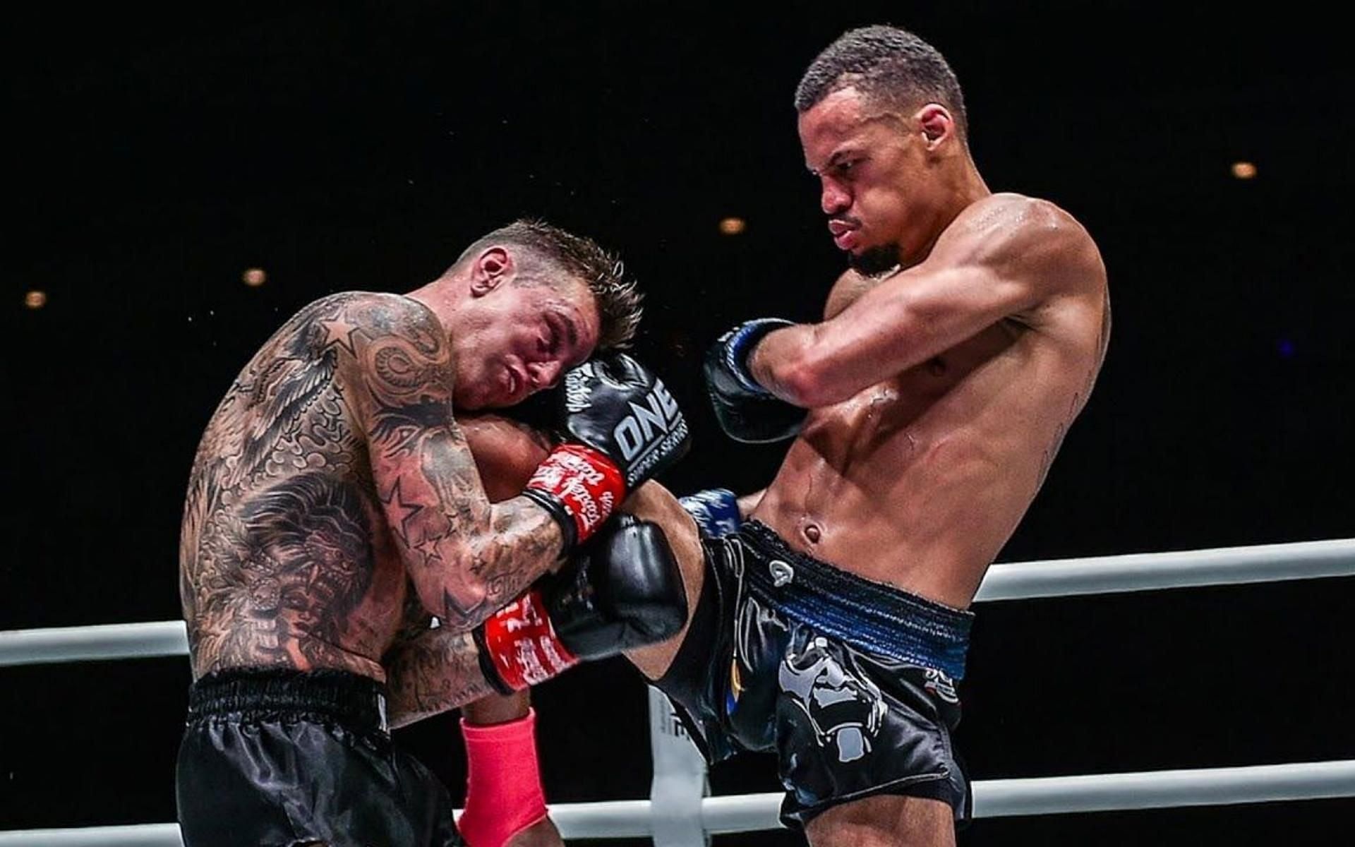 ONE Championship lightweight kickboxing champion Regian Eersel (right) returns at ONE: Winter Warriors. (Image courtesy of ONE Championship)