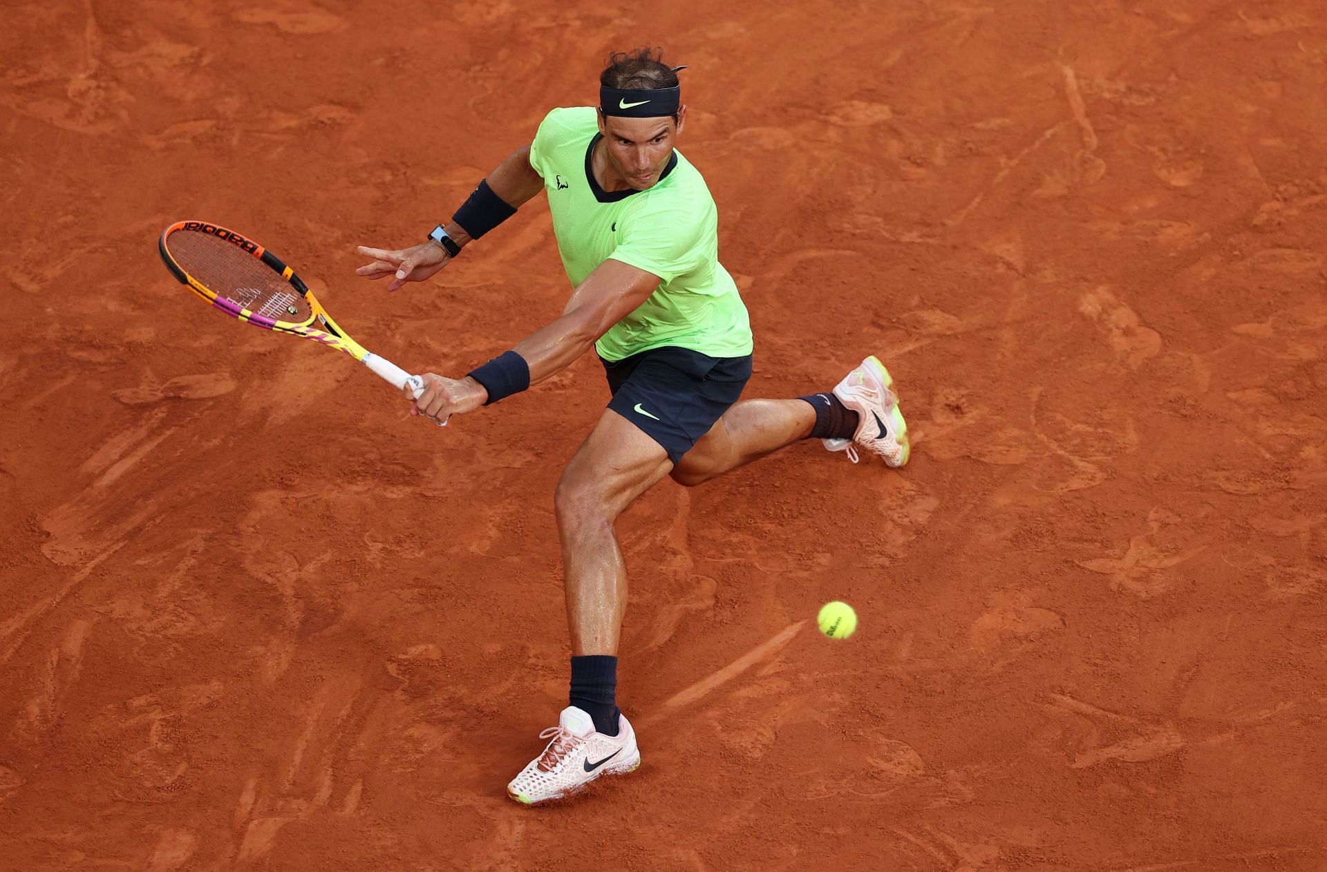 Rafael Nadal at the 2021 French open 