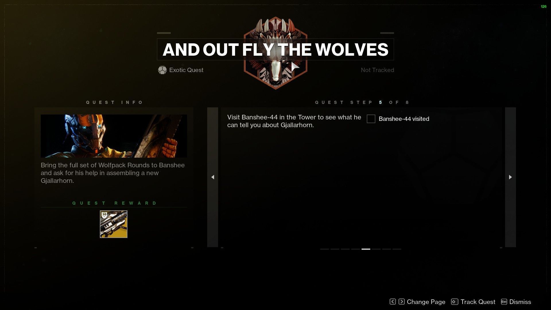 And Out Fly The Wolves quest step 5 (Image via Bungie)