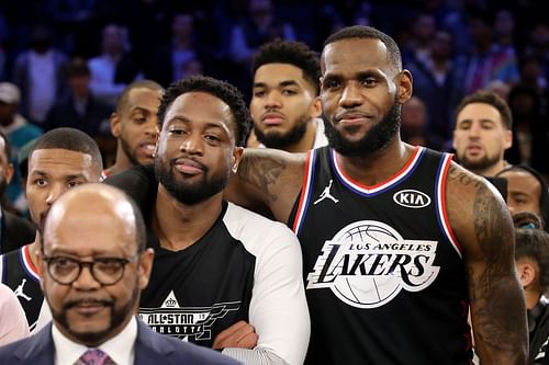 Dwyane Wade and LeBron James during the 2019 NBA All-Star Game