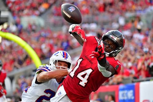 Godwin seen during the Buccaneers' Dec. 12 win over Buffalo (Photo: Getty)