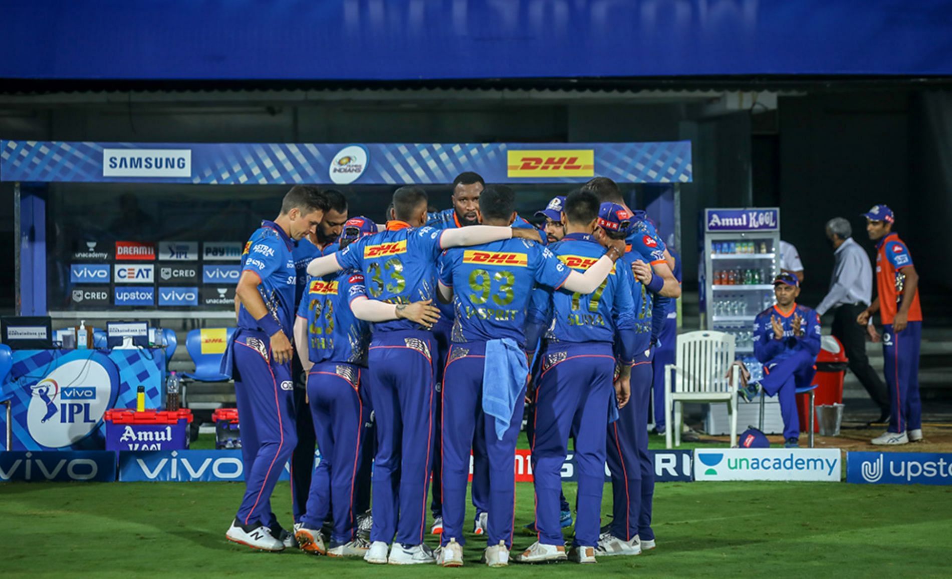 Mumbai Indians (MI) celebrate a wicket during IPL 2021. Pic: IPLT20.COM