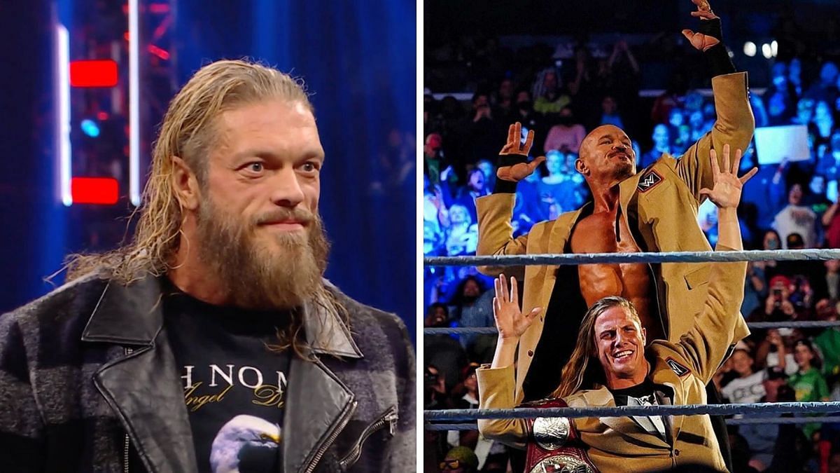 Edge has his next opponent set (left); RAW Tag Team Champions RK-Bro wearing blazers (right)
