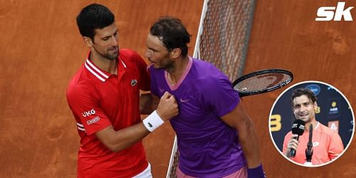 Novak Djokovic, Rafael Nadal and David Ferrer (insert)