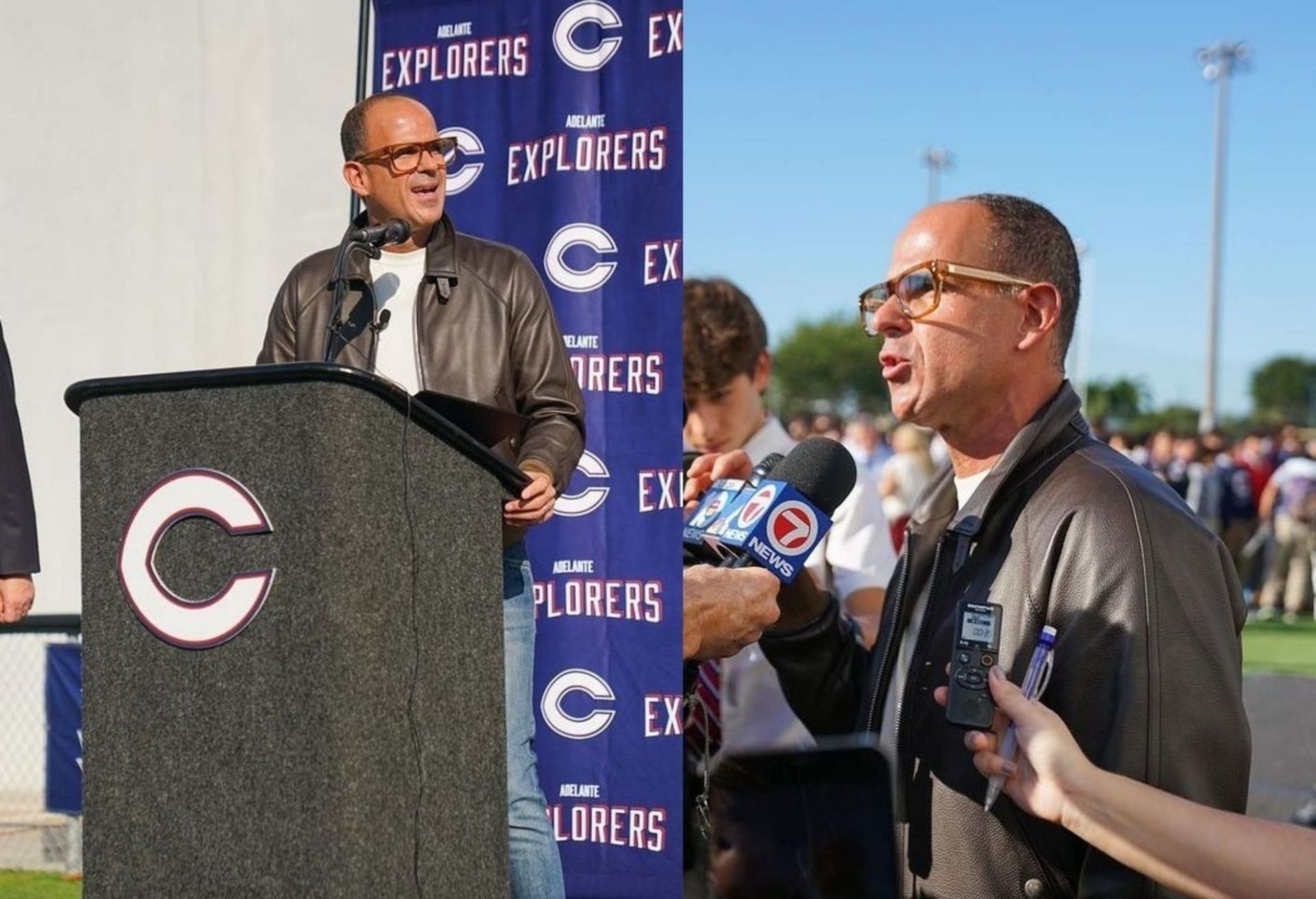 Marcus Lemonis at Christopher Columbus High School (Image via marcuslemonis/Instagram)