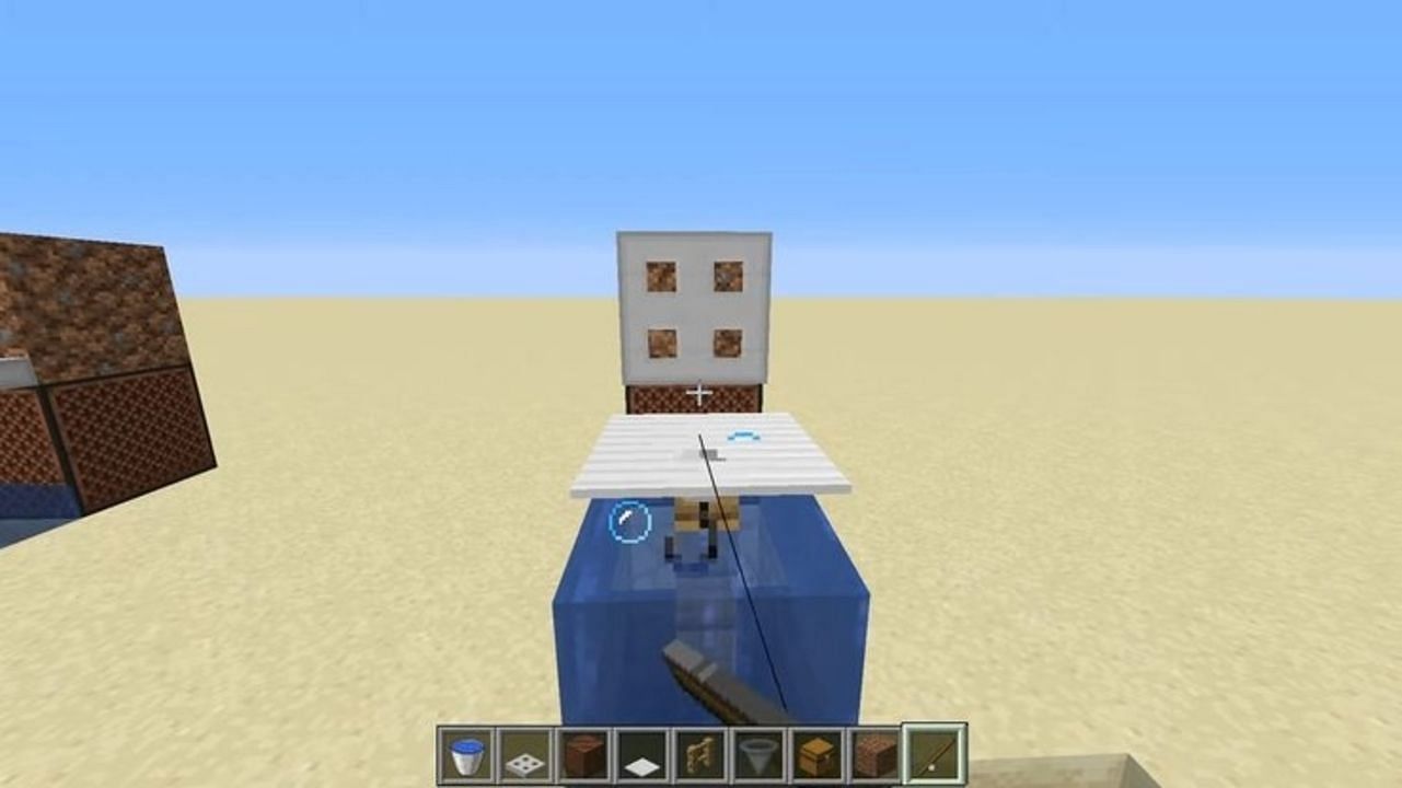 The basic structure of an AFK fish farm (Image via Mojang)