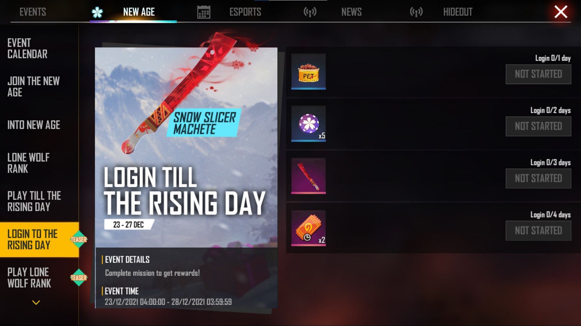 The event will start on 23 December (Image via Free Fire)