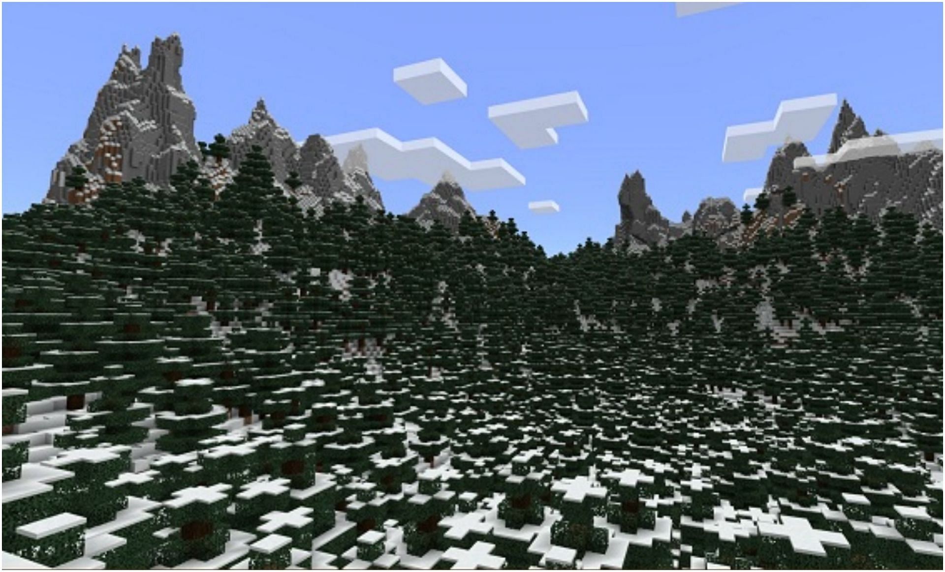 This seed has an endless spruce forest (Image via Minecraft)