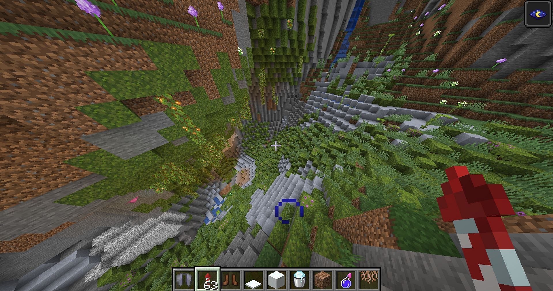 Exposed Lush Caves biome (Image via u/stephenazas Reddit)