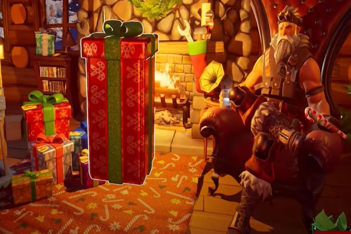 The gift containing Snowplower Harvesting Tool in Fortnite (Image via Epic Games)