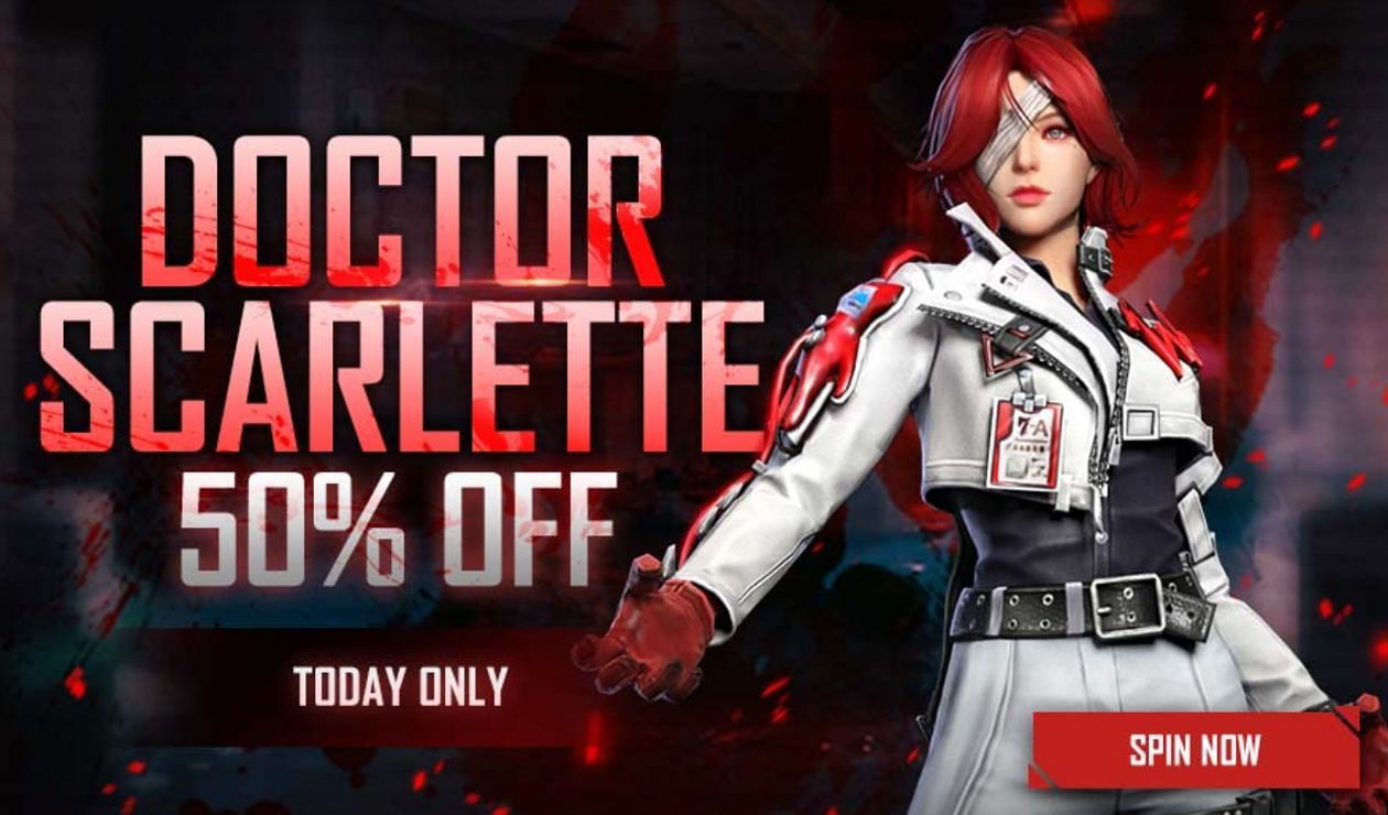 Players can receive a 50% discount to get the Doctor Scarlette bundle in Free Fire today (Image via Free Fire)