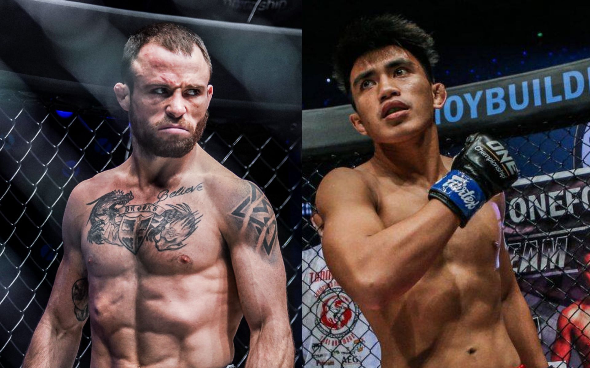 Joshua Pacio (right) has his advantages over challenger Jarred Brooks (left) according to Team Lakay&#039;s Mark Sangiao | Photo: ONE Championship