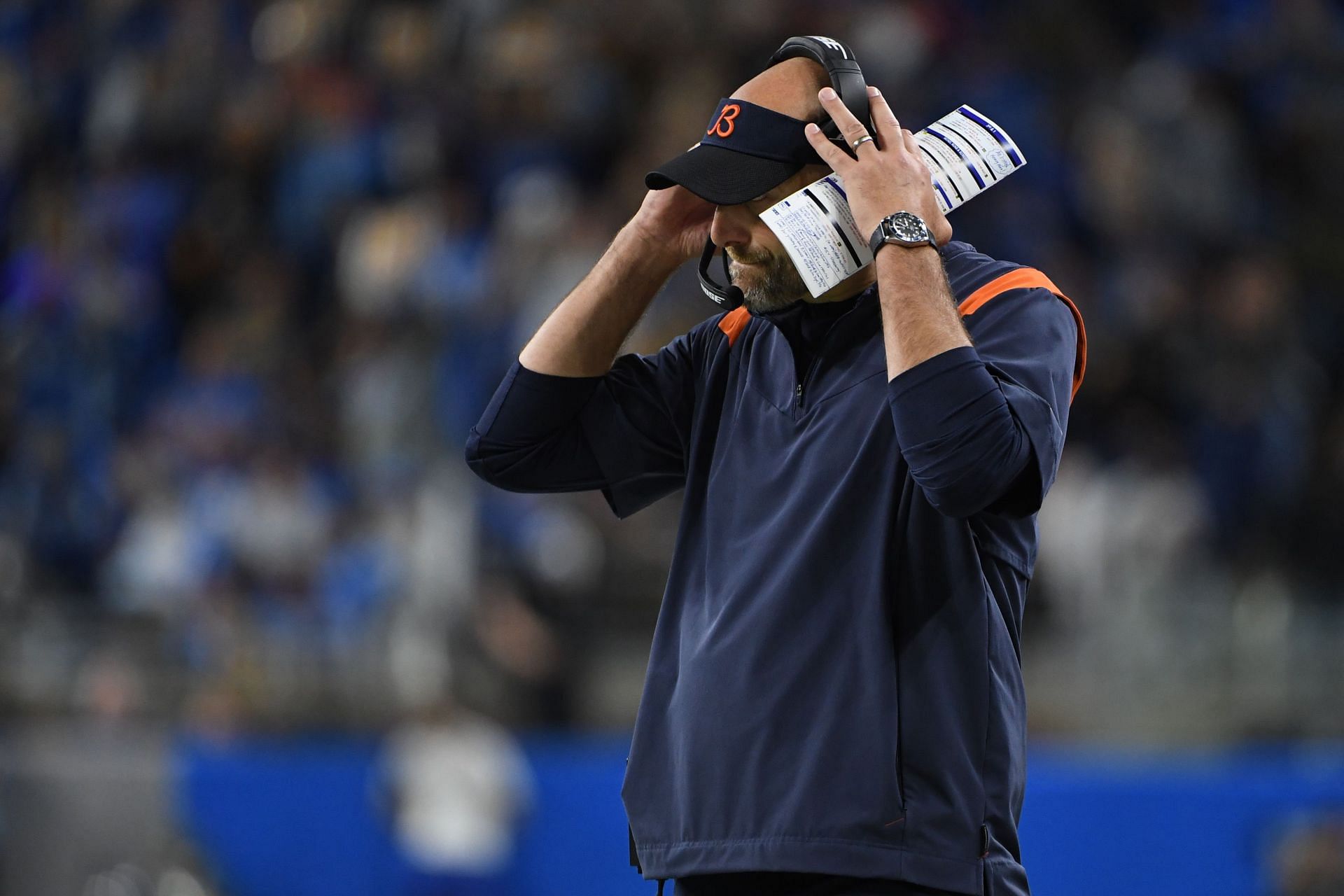 Rhule seen during the Bears' Thanksgiving win in Detroit (Photo: Getty)