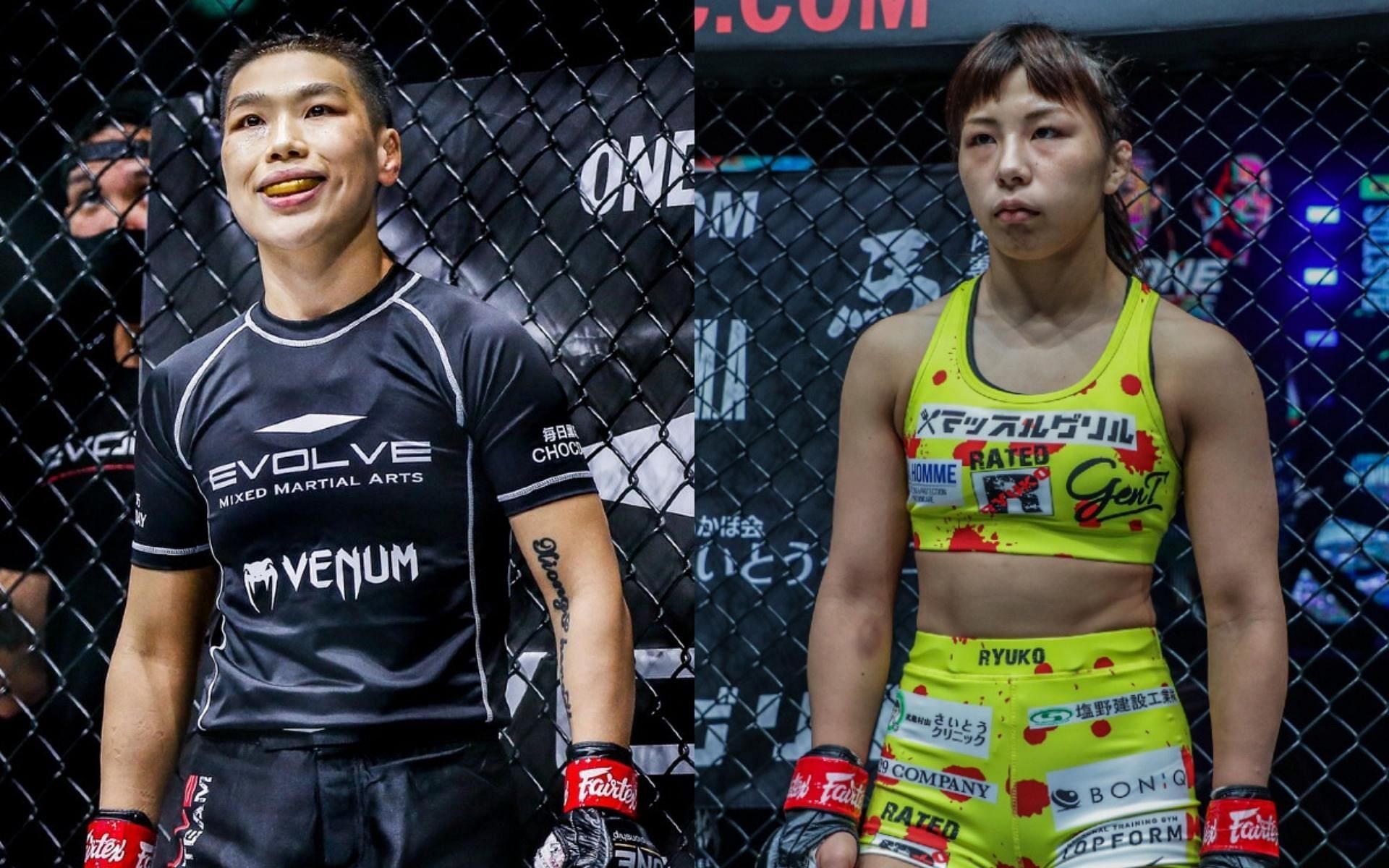 The next ONE Championship event will feature ONE strawweight world champion Xiong Jingnan defend her belt against Japanese submission ace Ayaka Miura. (Images courtesy of ONE Championship)