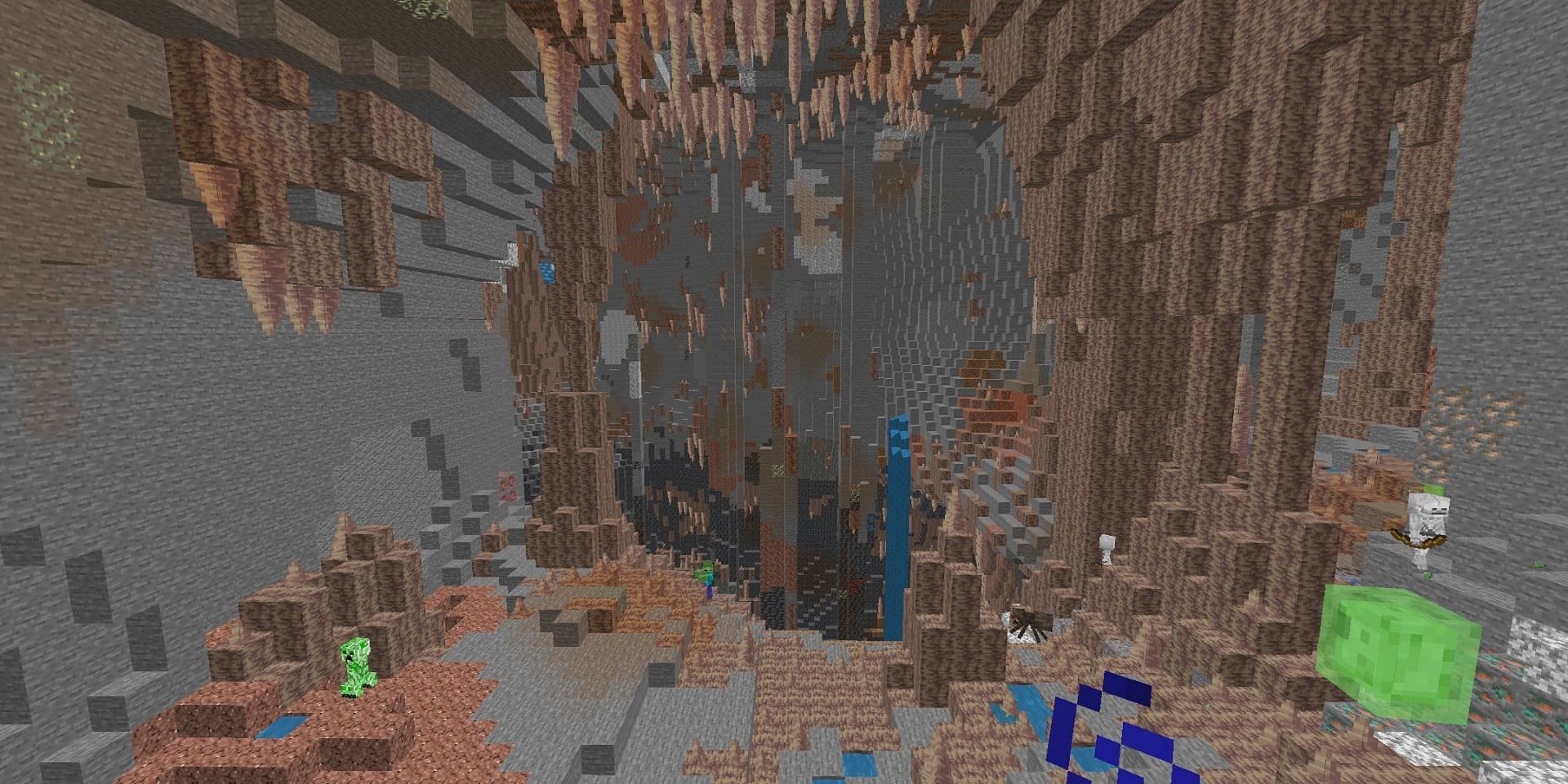 A huge dripstone cave (Image via Minecraft)