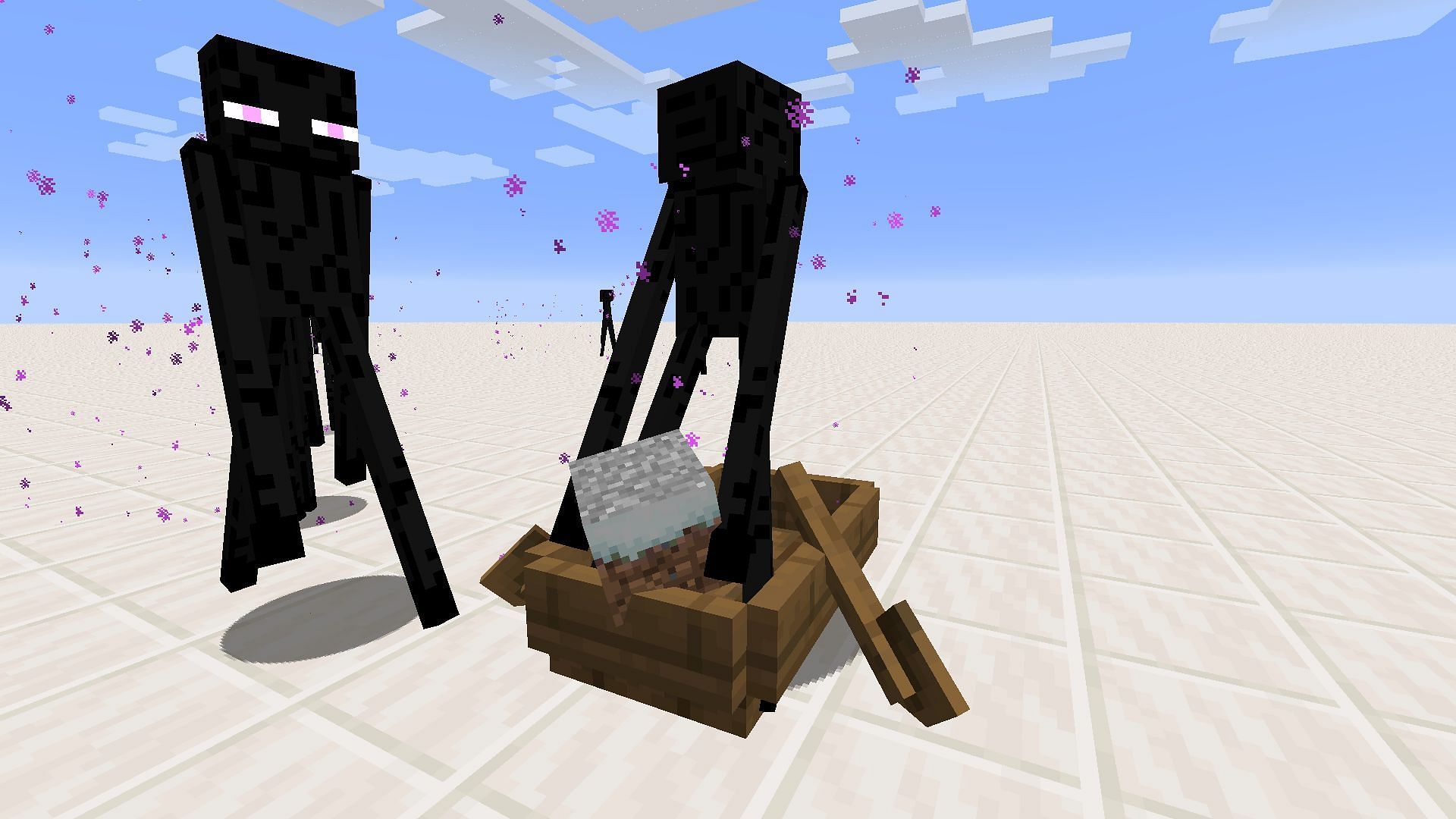 Enderman holding a block (Image via Minecraft)
