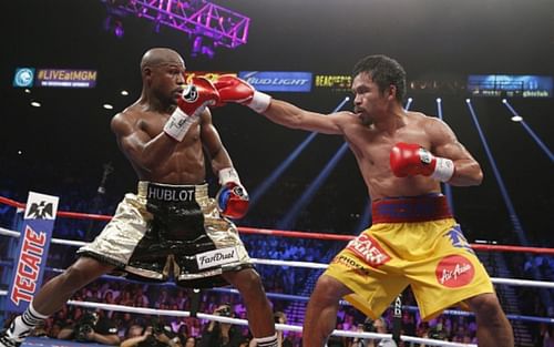 Floyd Mayweather (left); Manny Pacquiao (right)