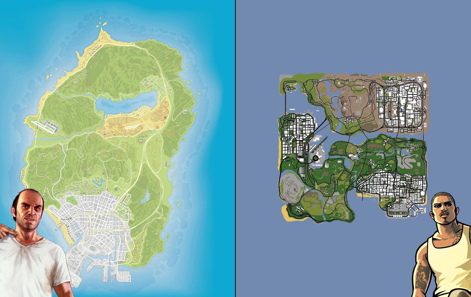 5 major differences in the beta map of GTA San Andreas