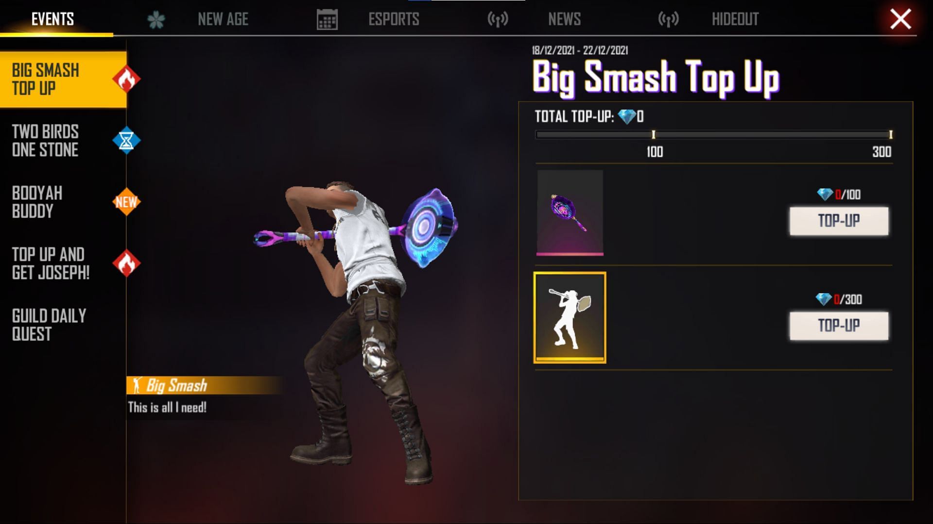 The Big Smash Top Up event (Image via Free Fire)