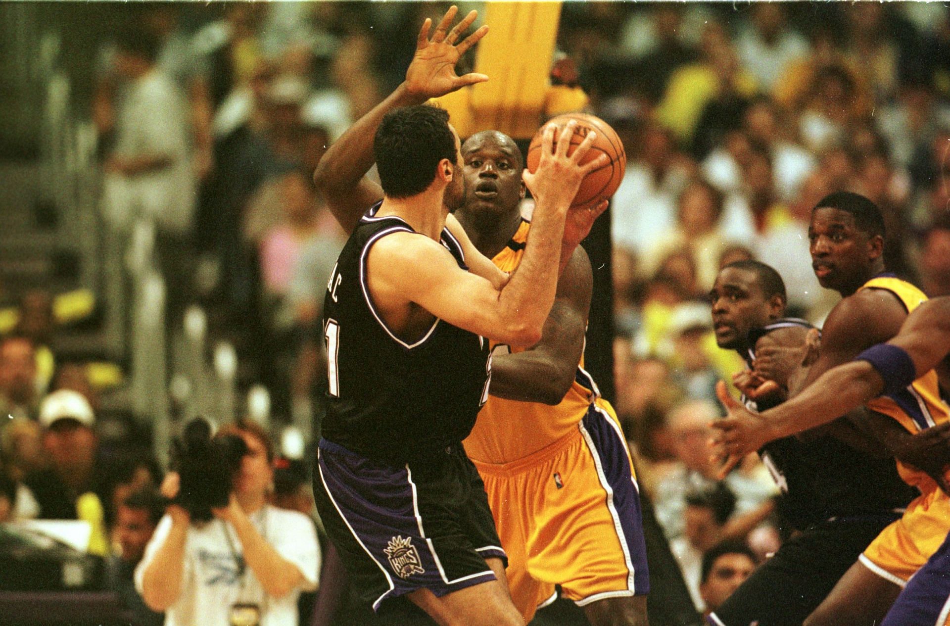 Shaquille O'Neal for the Los Angeles Lakers