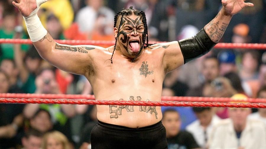 Umaga performing on Monday Night RAW during his time with WWE