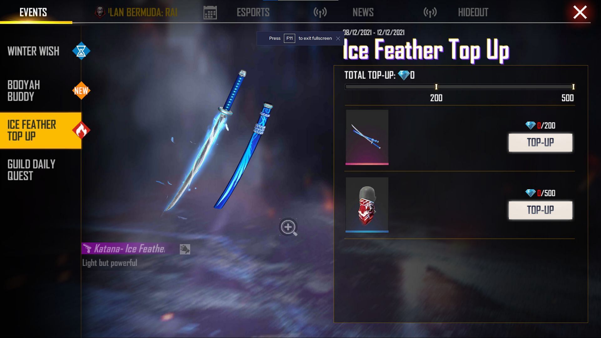 Ice Feather Top Up (Image via Free Fire)