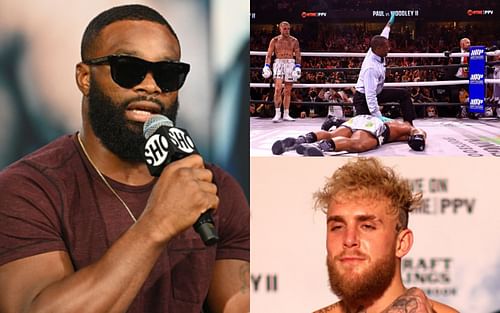 Tyron Woodley (left); Paul vs. Woodley II (top right); Jake Paul (bottom right)