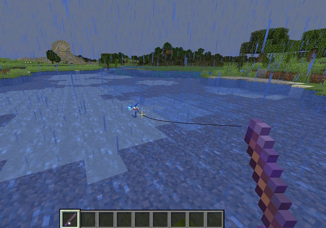 Certain enchantments improve different yields when fishing (Image via Mojang)