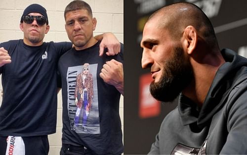 Nate and Nick Diaz (left); Khamzat Chimaev (right) (*Images courtesy: @nickdiaz209 Instagram; Getty)