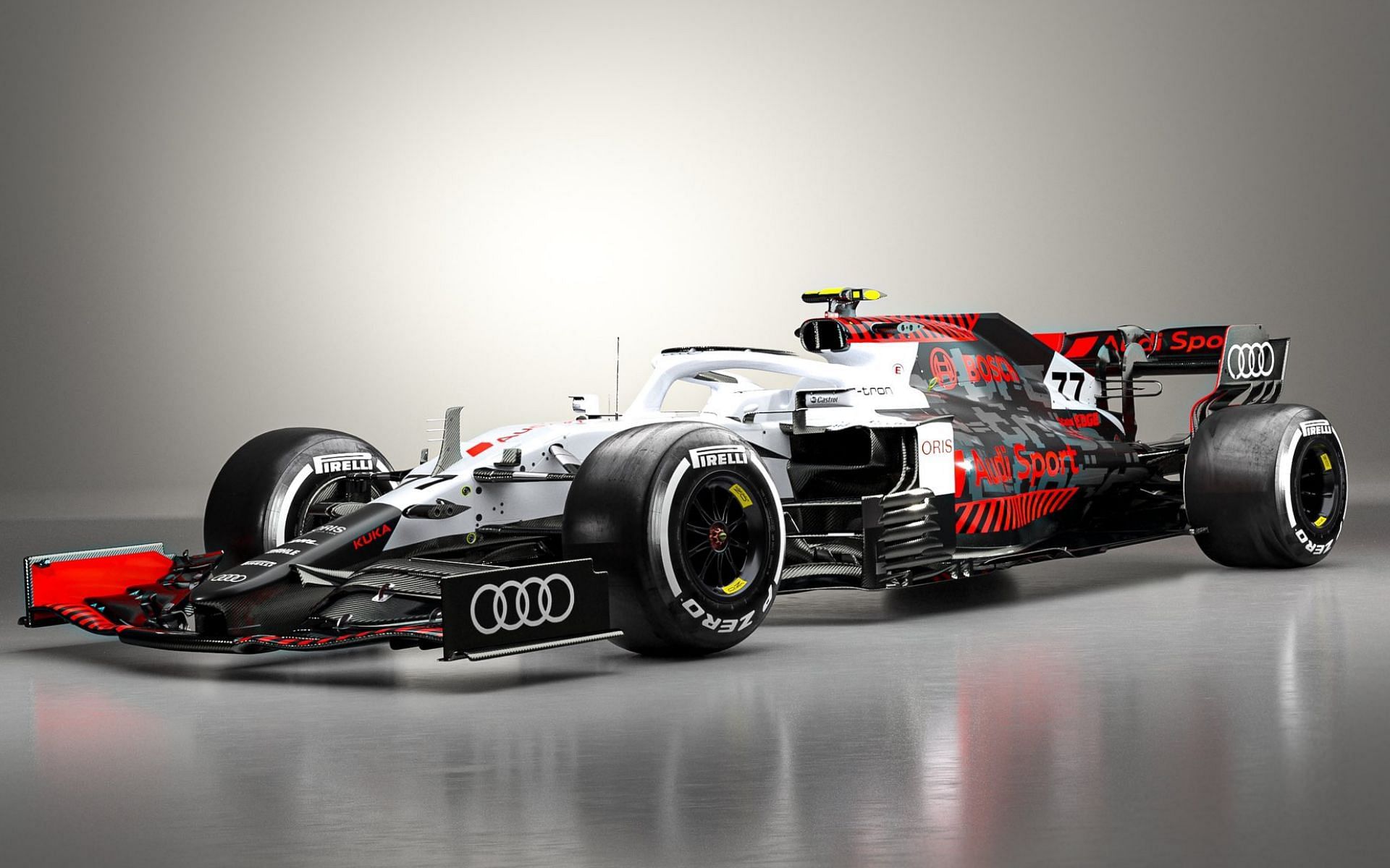 Concept image showing a current-generation F1 car in an Audi livery. Courtesy: Twitter/seanbulldesign
