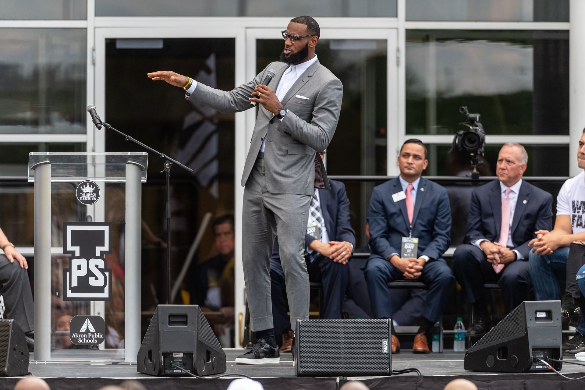 LeBron James during the grand opening of his I Promise School.