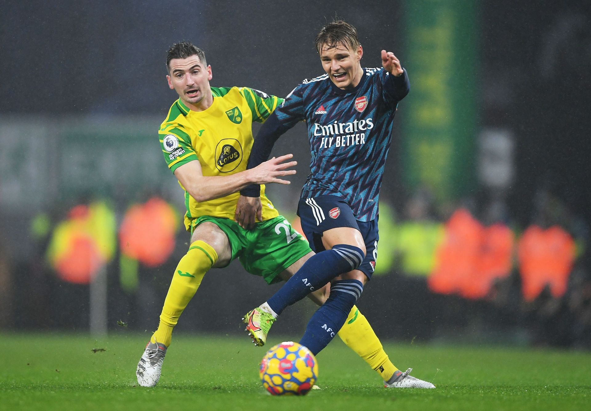 Martin Odegaard in action against Norwich City.
