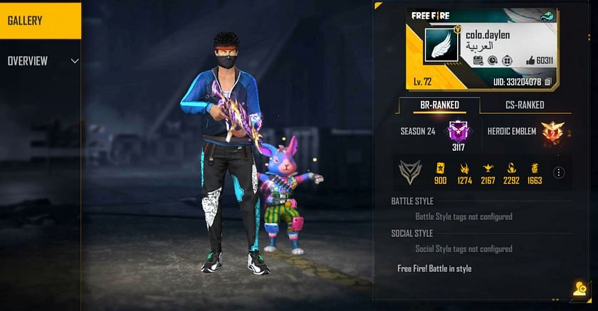 RUOK FF's Free Fire ID, stats, K/D ratio and more