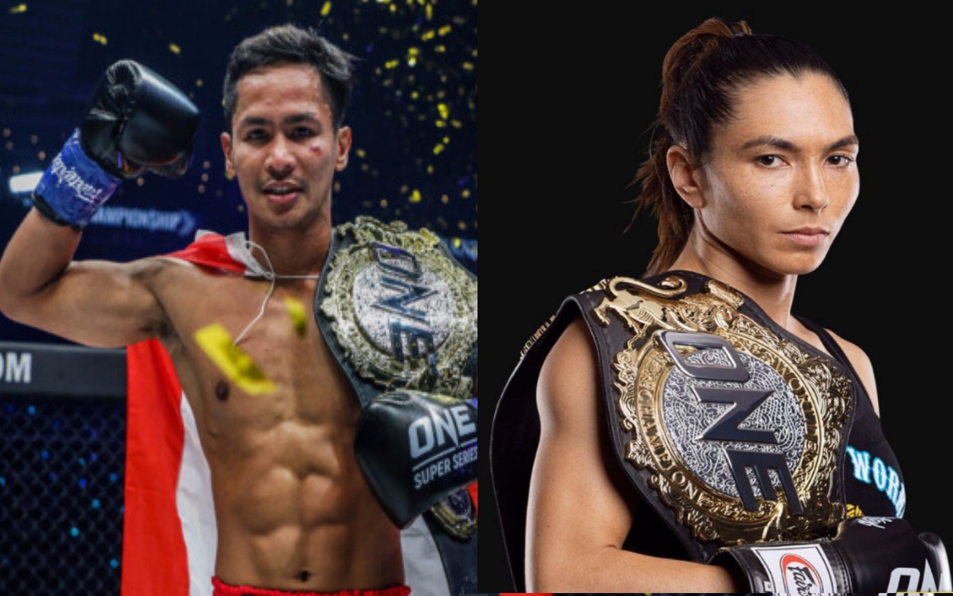 Superbon (Left) and Janet Todd (Right) are ONE Championship&#039;s best strikers of 2021 | [Photos: ONE Championship]