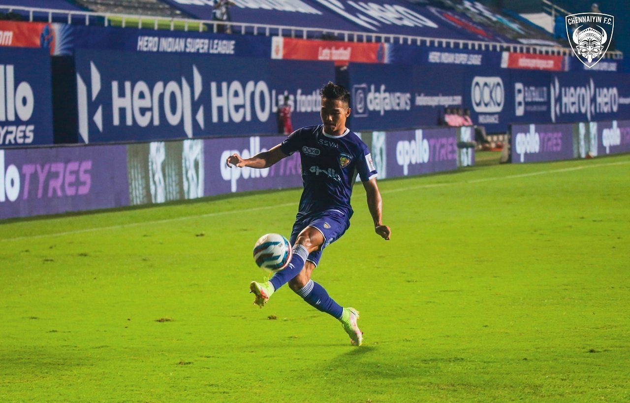 Lallianzuala Chhangte in action for Chennaiyin FC - Image Courtesy: CFC Twitter
