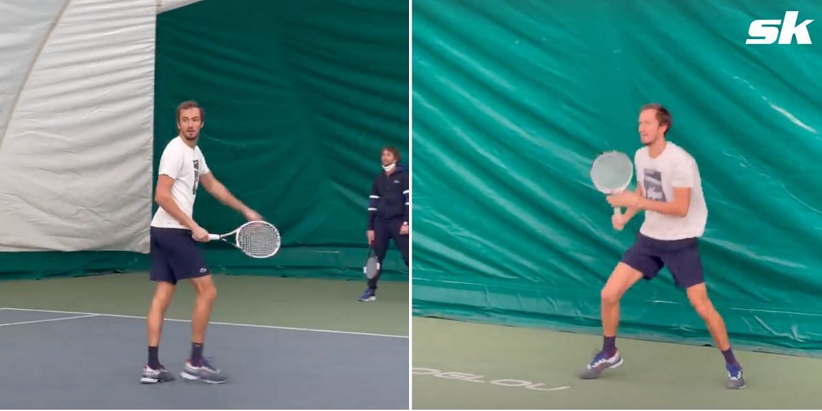 Daniil Medvedev during his training session