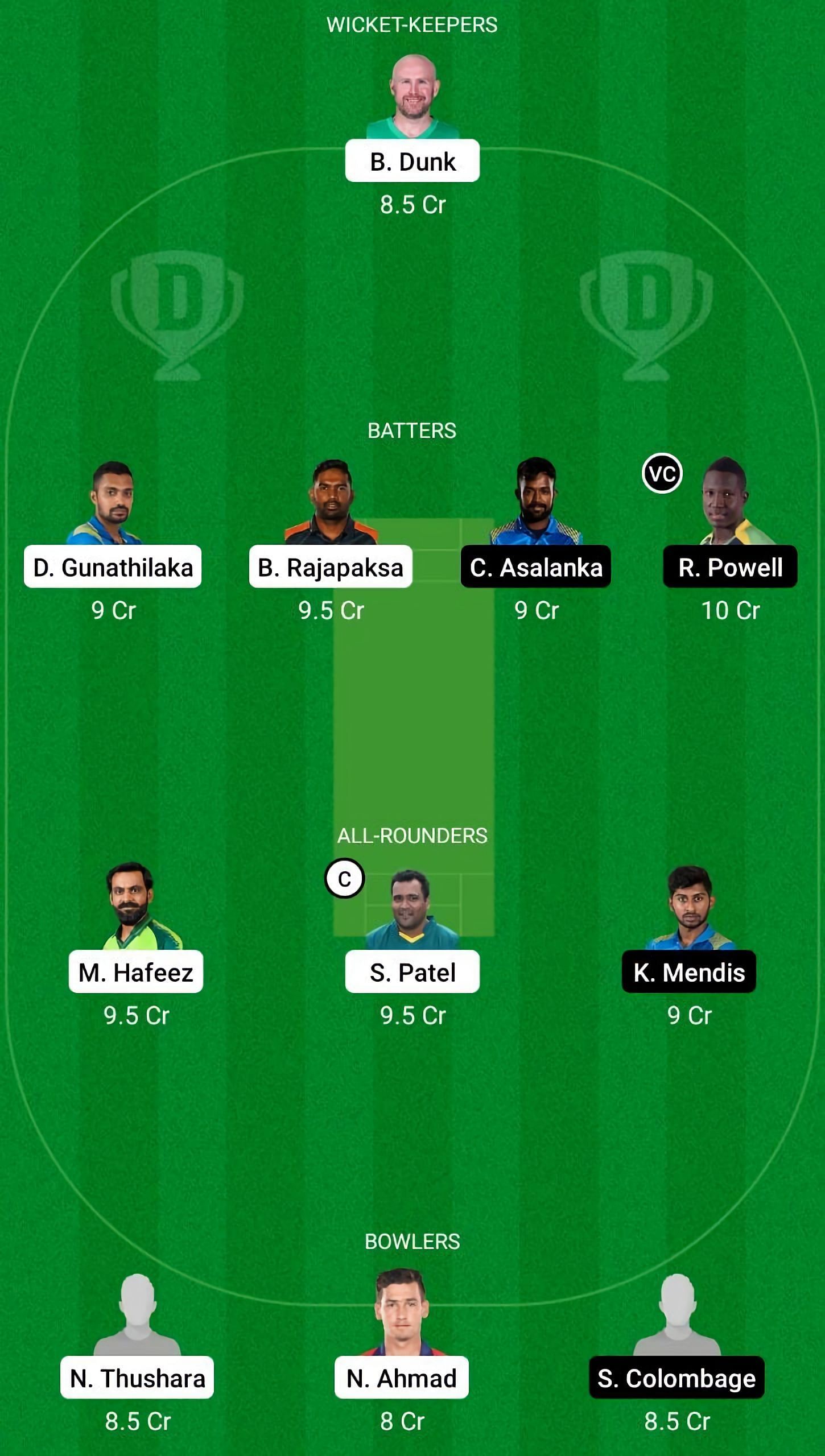 GG vs KW Dream11 Fantasy Suggestion #1