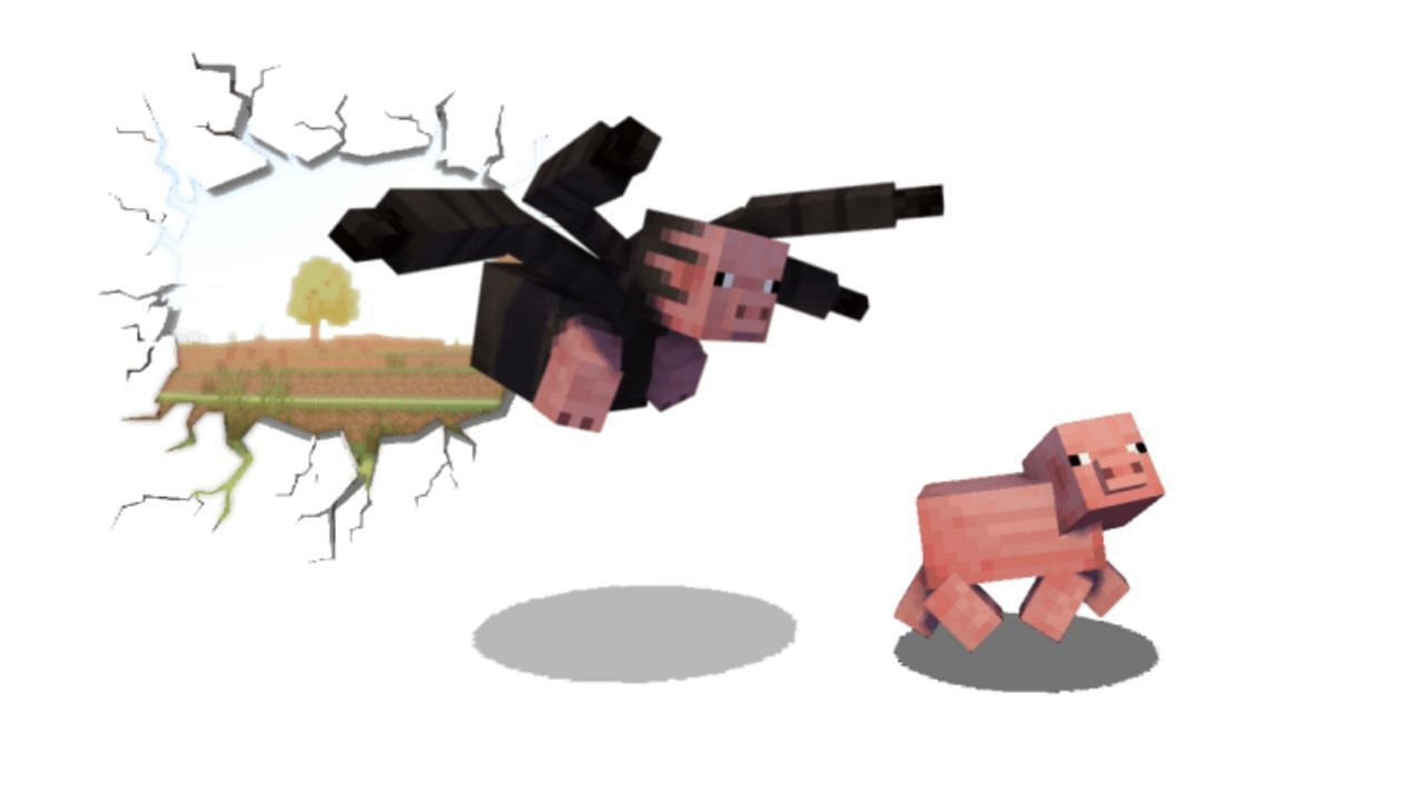 Spider-Pigs? Really creepy (Image via Mojang)