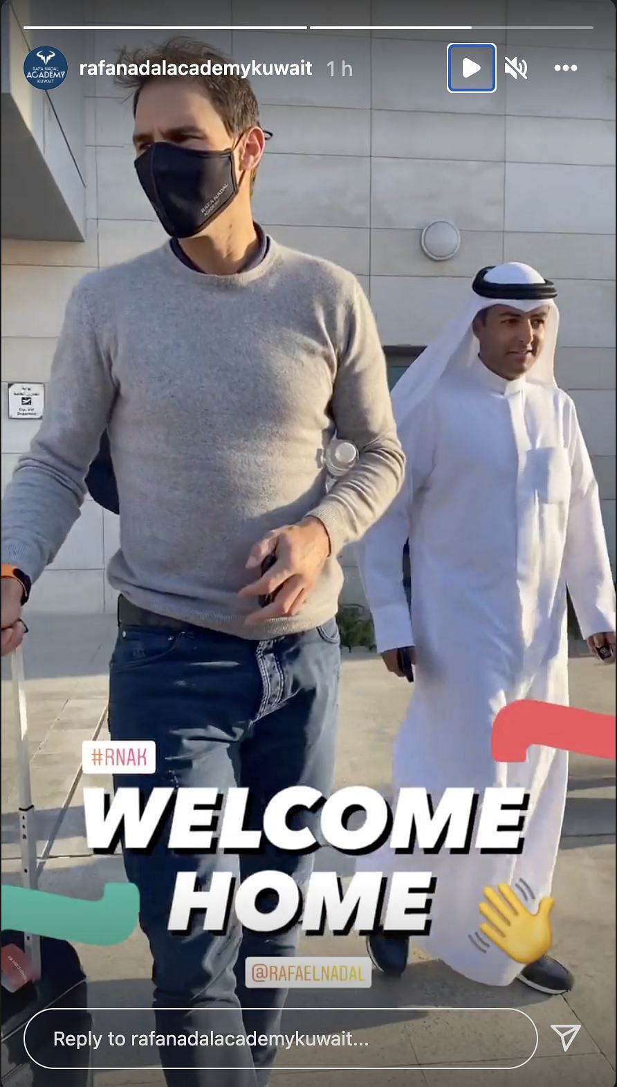 Rafael Nadal arrives in Kuwait