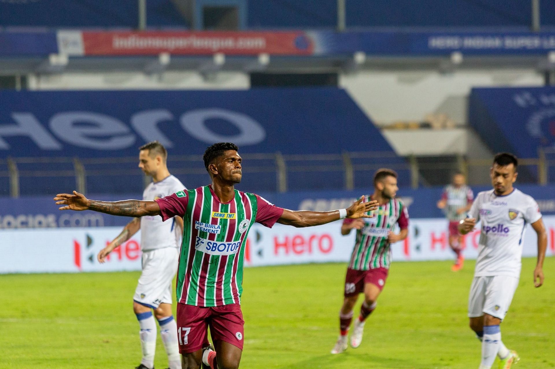Liston scored the opening goal of the game today. (Image courtesy: ISL social media)