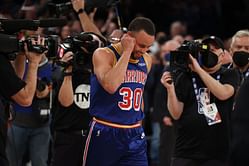 Watch: Stephen Curry gets emotional during his post-game locker room speech after breaking Ray Allen's 3-point record