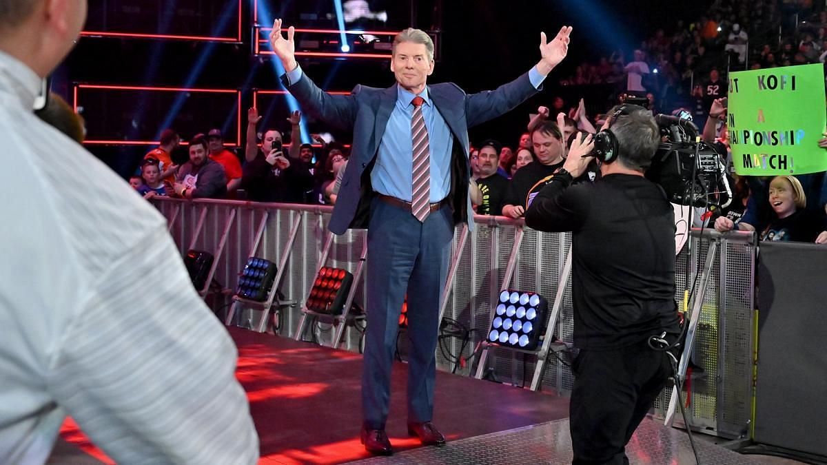 Mr. McMahon making his entrance on WWE SmackDown