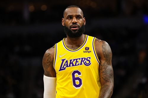 LeBron James #6 of the Los Angeles Lakers