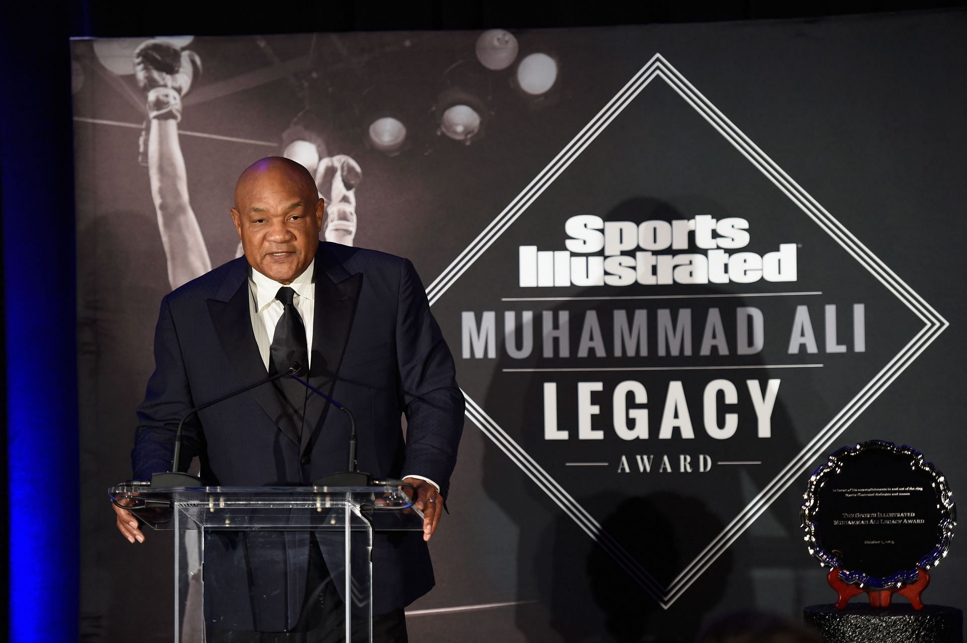 George Foreman at an event to honor Muhammad Ali&#039;s legacy