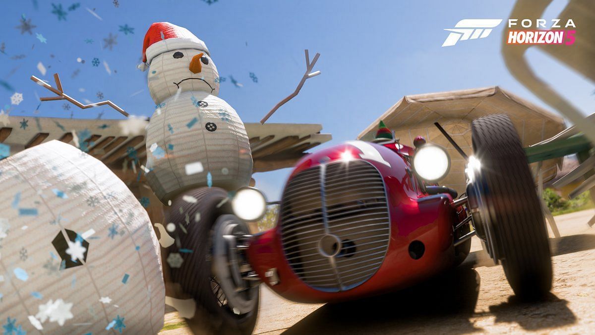 Forza Horizon 5 players can smash snowmen to earn different rewards (Image via Forza Horizon 5)