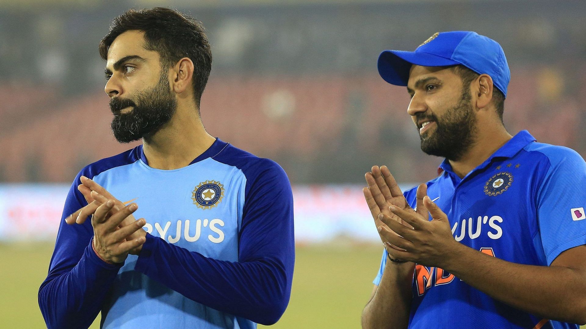 Kohli (L) was removed as India&#039;s ODI captain earlier this month