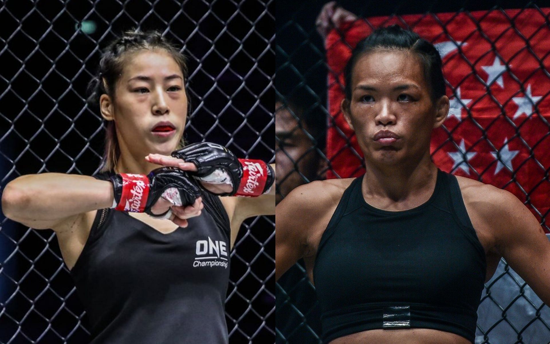 Tiffany Teo (right) claims Meng Bo (left) is not as tough as XJN | Photo: ONE Championship