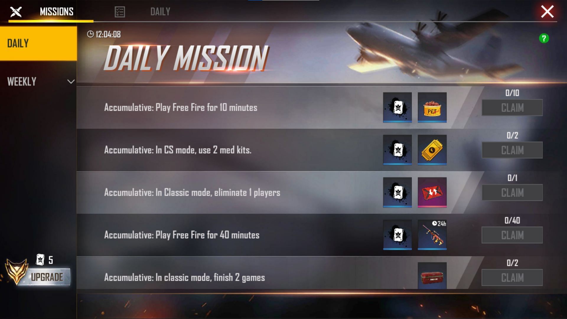 Daily Missions have to be complete (Image via Free Fire)