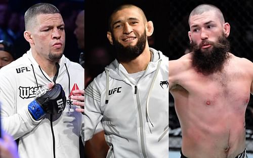 Nate Diaz, Khamzat Chimaev, and Bryan Barberena